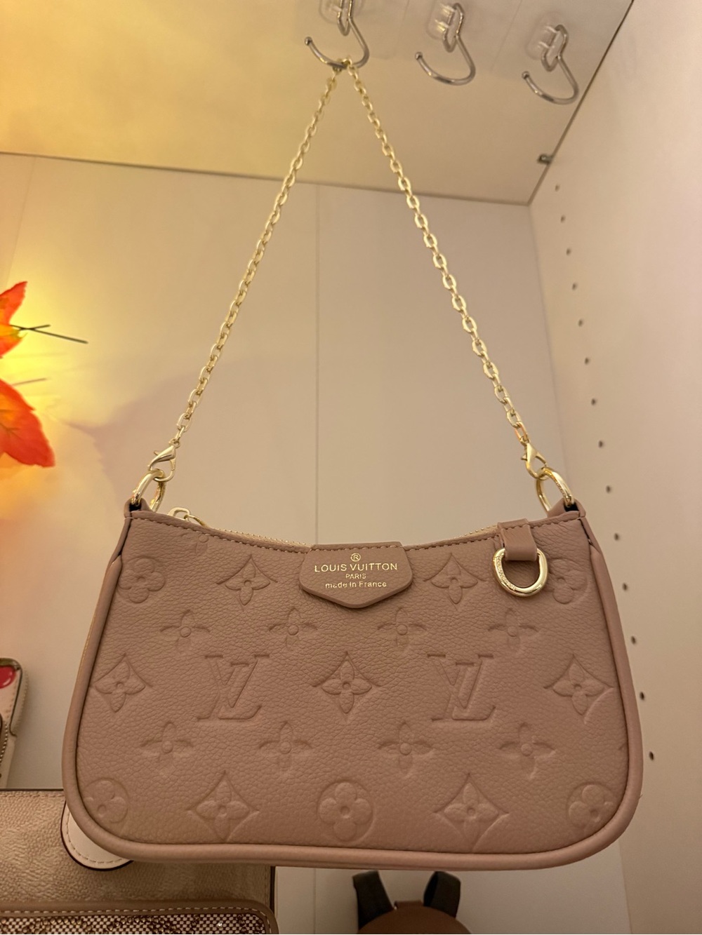 Louis Vuitton Taupe Monogram Empreinte Chain Shoulder Bag
